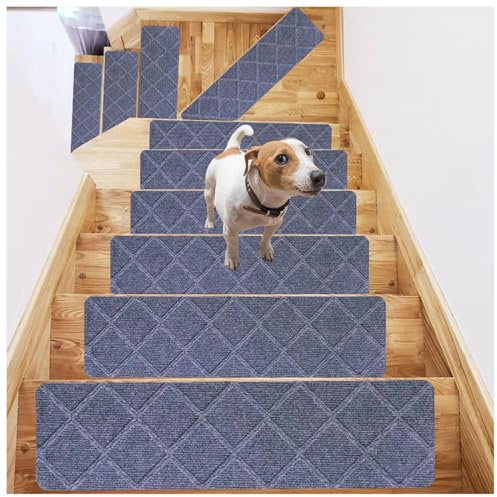 RYJYQYX Anti-Rutsch Treppenstufen Matten Antirutschmatte, Waschbar Treppenstufen Matten Aussen, 76 x 20,3 cm Stufenteppich Selbstklebend für Kinder Ältere und Hunde,A-10Pcs