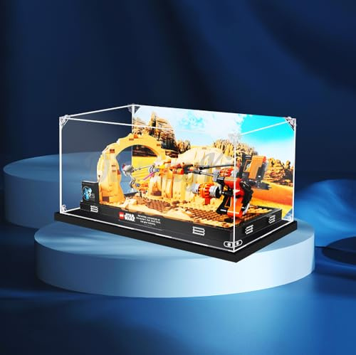 Acryl-Vitrine mit Schraube für Mos Espa Podrace Diorama 75380 (Model-Set ist Nicht im Lieferumfang enthalten) (mit Hintergrund)