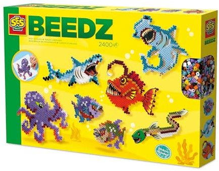 SES Creative 06209 Beedz Cool Sea Creatures - Crafting - Ironing Beads - Includes Beads and Pegboard