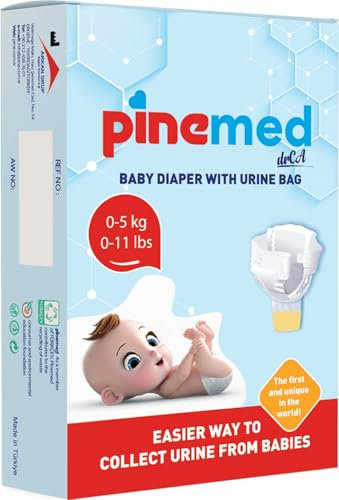 Pine Couche Med avec poche de récupération d'urine pour bébé, hygiénique, hypoallergénique et sans latex, idéale pour les échantillons d'urine et les tests médicaux chez les nouveau-nés et les