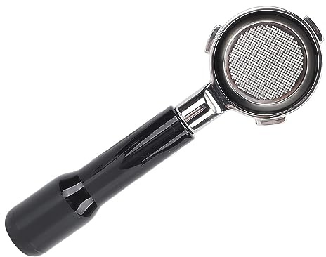 58mm Bottomless Portafilter, 3 Ears Coffee Bottomless Portafilter, Compatible with Barsetto Machine, Stainless Steel Filter Basket (Black)