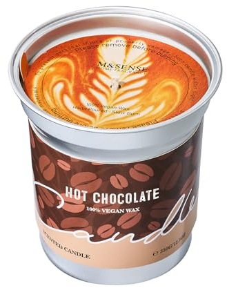 M&SENSE Bougie Parfumées Chocolat Chaud, Bougie aux Notes Fondantes de Chocolat, Cadeau Noel Femme, Pour anniversaire, fête des mères- Pour la famille, les femmes, 350g, Longue Durée 73 Heures