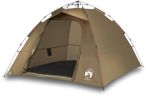 Gecheer Angelzelt 4 Personen Olivgrün Quick Release, wasserdichtes Design Polyester mit PU-Beschichtung für Camping und Angelurlaub