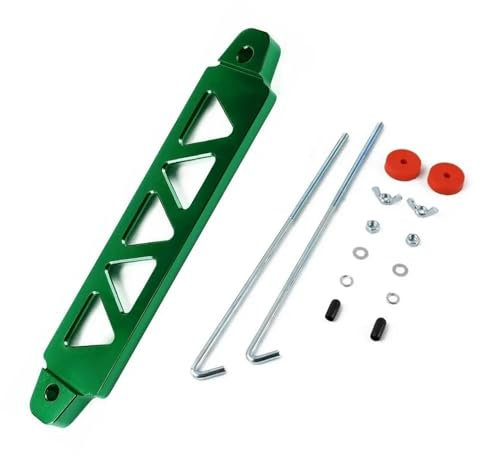 SQOFJGIGN Motorlager 218mm / 190mm Aluminium Universal Batterie Auto Batterie Tie Down Halterung Halterung Klammer Bar Für Civic Für EK Für EG Motoraufhängung(GRÜN)