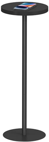 TUTOTAK Tavolino rotondo alto, piccolo, da bere, con piedistallo, soggiorno, nero TB01BK065EU