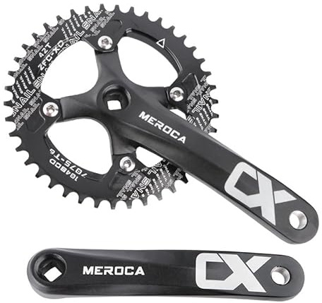 Mountain Bike Kurbelgarnitur, MTB Square Taper Kurbelgarnitur mit 170mm Arm 104 BCD, Kompatibel mit Single Speed Fahrrad und 8/9/10/11 Geschwindigkeiten Fahrräder,Optional 32/34/36/38/40/42T