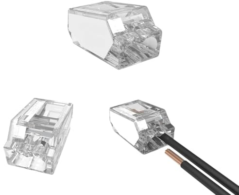 EDO Push-in Verbindungsklemmen 2-polig Weiß 100 Stück | Kabelverbinder für starre Leiter 0,5-2,5 mm² - 24A 450V - Kompakte Anschlussklemmen für Elektroinstallation im Innenbereich