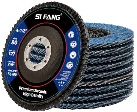 SI FANG 10 Stück 115mm Fächerscheiben T27 Korn 80 für Winkelschleifer | Aluminiumoxid, Schleifscheibe, Metall Edelstahl Stahl, Lamellenscheibe