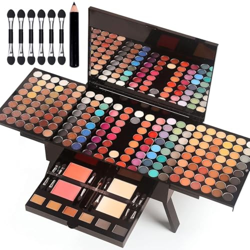 Professional Schminkkoffer Damen Mädchen,Makeup Set 190 Farben(Set A) | Schminkkoffer Gefüllt,Professional Make Up Set für Weihnachten,Geburtstag,Valentinstag,Lidschatten in allen Farben