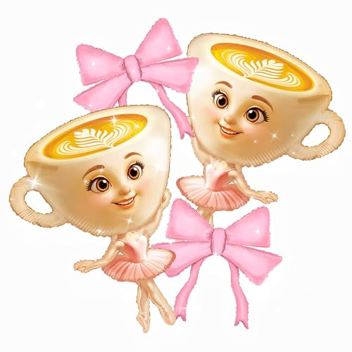 4 Pcs Brainrot Birthday Decorations/36in Ballerina Cappuccina Foil Balloons/Tralalero Tralala Absurd Quirky Coffee Head Dance Girl/Thanksgiving Day,Christmas Eve Decor