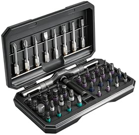 Homtronics 42 in 1 Magnetic Ratchet Screwdriver Set, Premium S2 Steel Bits with Ergonomic Aluminium Handle, Compact Multi Repair Tool Kit for Furniture, DIY, Car, Bicycle, Computer and Watch