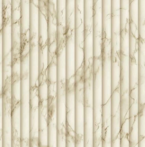 Fine Decor FD43975 Bianco Fluted Marble Wallpaper, Natural