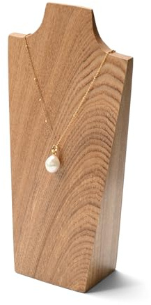 Oirlv Wooden Necklace Stand Premium Wood Necklace Holder Necklace Display Bust for Dresser Bedside Table Jewellery Shop(10 * 4.6 * 20 cm)