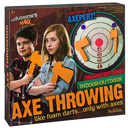 Toysmith Warrior's Mark Indoor/Outdoor Foam Axe Throwing Game - Winner Creative Child Magazine 2019 Toy of The Year - for Girls & Boys Ages 6+
