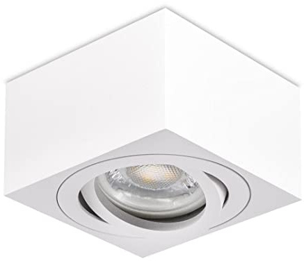 lambado® Premium LED Aufbauleuchte flach/Deckenstrahler Set inkl. 230V 5W Spots dimmbar - dezente Aufbaustrahler/Deckenspots (eckig, weiss, schwenkbar)