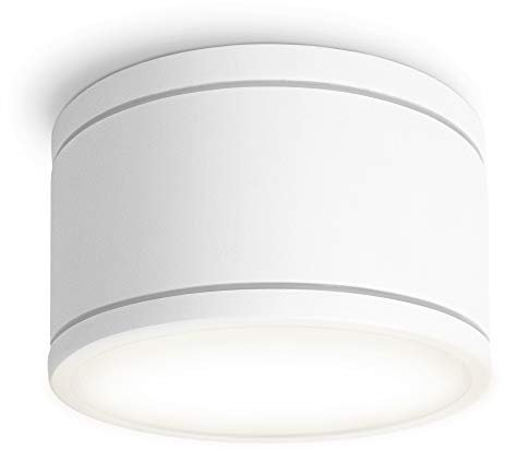 SSC-LUXon CELI-WX flacher LED Strahler Aufputz IP44 für Bad & Außen mit LED GX53 neutralweiß 6W - Deckenspot weiß rund 230V