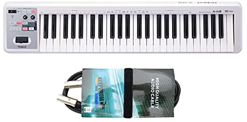 Roland A49 A-49 MIDI-Keyboard Weiss + keepdrum MIDI-Kabel 2m