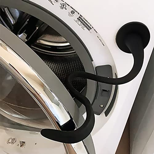 Washer Door Prop and Stopper for Front Load Washing Machine, Removable Washer Door Holder with 43mm Magnet Base, Flexible Washer Door Stopper Keep Washer Door Open to Prevent Odors - Black