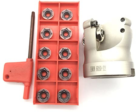 Set di frese CNC Emrw Inserti in metallo duro e chiave per tornitura (6r50-22 + RPMT1204)