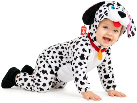 Morph Kids Dalmatinerdräkt Bebis Hund Kostym Vit Svart Prickar Toddler Maskerad Halloween Karneval Barn