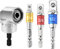 QWORK® Adaptador de accesorio de destornillador angular de 105°, accesorio de ángulo para destornillador inalámbrico, vástago hexagonal de broca, con adaptador de vaso de 3 piezas 1/4 3/8 1/2