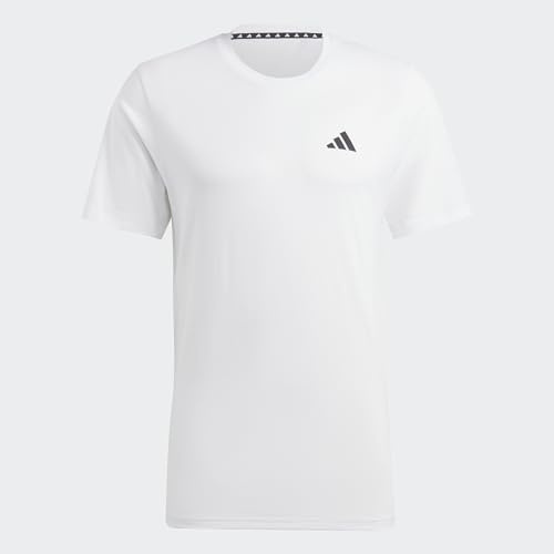 adidas Herren Train Essentials Feelready Training Tee, White/Black, L