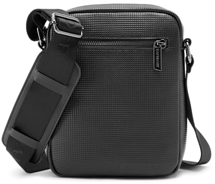 DAVIDOFF PARIS Crossbody Bag - Herren Umhängetasche aus echtem Leder - Schultertasche in Schwarz - Kleine Tasche für Reisen, Sport und Freizeit