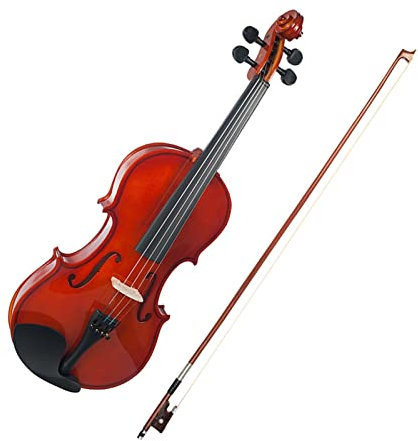 TSTS Violine anfänger Akustisches Geigen-Set Lindenholz-Körper, Schwarze Massivholzbeschläge Mit Geigenkoffer-Schulterstütze, Dämpfer, Geigensaiten (Color : 4/4)