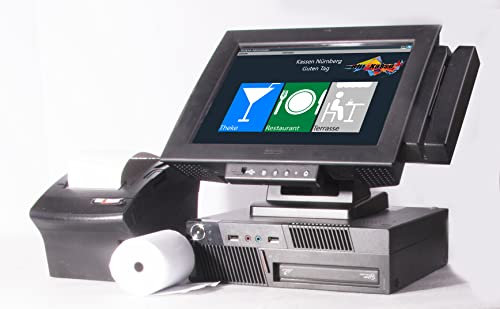 12 GASTRO-Kasse für Biergarten, Pizzeria, Eisdiele, Imbiss usw.: Touchscreen, Kassensoftware BlitzKasse Restaurant, Bondrucker