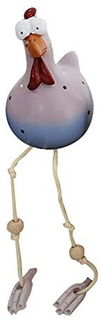 Junerain SPEPROECO Décoration de Jardin de Poulet en résine, Statue de Poussin décorative de Jardin, Tabouret de clôture décoratif de Poulet, Figurine d'animal d'extérieur Figurines de Poule