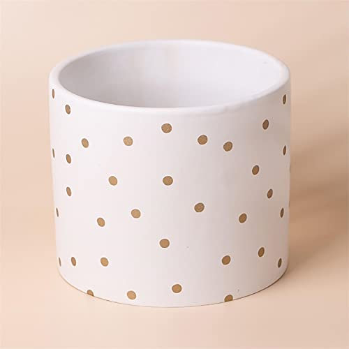 Leaf Macetas de cerámica para Interiores con diseño de Lunares, 15 cm