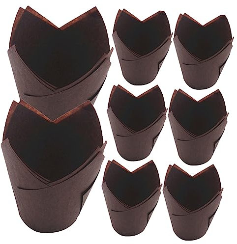 COLLBATH 50pcs Tulip Shape Cupcake Wrappers Liners Muffin Cases Muffin Cases for Baking