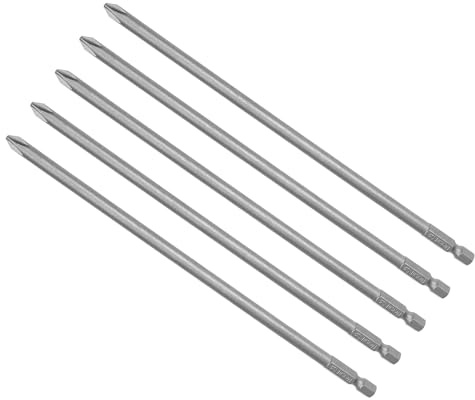 CoCud 5-Pezzi Croce Avvitatore Punte 6mm PH2 Croce Trapano Punta | 1/4 Esagonale Gambo, S2 magnetici, 200mm Lungo, Potenza Impatto Guida