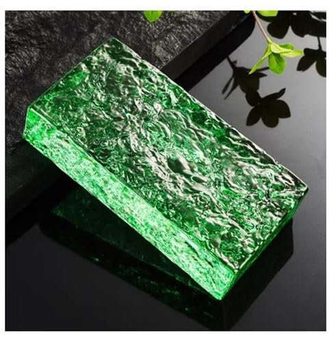 Sxlawesom Klarglasziegel Massiver Glasbaustein 1 Stück, Lichtdurchlässigkeit und Sichtschutz, Haus Dekoration, kann in Haus, Büro, DIY-Projekt verwendet Werden (Farbe : Grün, Größe : 20x10x5cm)