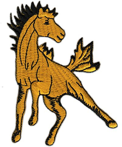 Pferd Hengst Aufnäher zum aufbügeln oder aufnähen Bügelbild Aufbügler für Kleidung gestickter Bügelpatch Applikation Reiten Patch Größe 7,5 x 9,7 cm