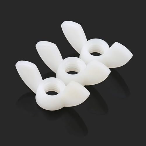 Handmutter 10/20 Stück M3 M4 M5 M6 M8 M10 M12 Plastic-Flügelmutter, Kunststoff-Barrenmutter, Kunststoff-Schmetterlings-Kunststoffkappenmutter (Color : White, Size : M8 20pcs)