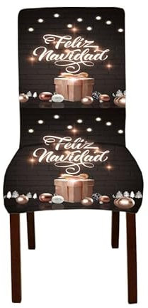 Stühle 4Er Set Graue Weihnachten Stretch Hussen Für Stuhl Stuhlbezug,Langlebig Elastisch Abnehmbarer Waschbarer Universal Chair Cover,Für Büro Esszimmer Küche Bankett Hochzeit Dekoset of 4