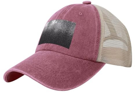 Glänzende silberne Glitzer-Cowboy-Mesh-Baseballkappe für Herren – klassische und vielseitige Trucker-Mütze, Netz-Snapback-Hüte für Herren, Rot/Ausflug, einfarbig (Getaway Solids), Einheitsgr��e