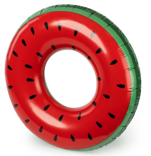 SPLASH! Inflatable Swimming Ring 90cm - Durable PVC Inflatable Ring Pool Float, Supports up to 80kg - Pool Inflatables for Adults and Kids - Certified Safe, Easy to Deflate Inflate - Watermelon