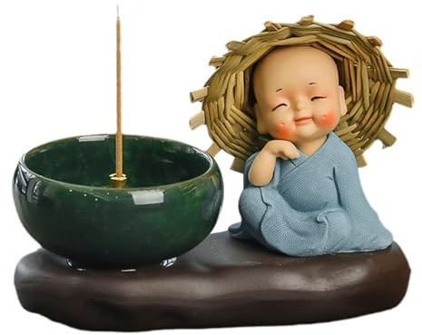 Biluer Soporte para varillas de incienso, monje aromaterapia, cerámica, 12 x 10 x 6,5 cm