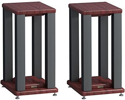 Pieds d'Enceintes 2pcs Supports d'enceintes d'étagère, Colonne de Cadre en Acier de 5 × 5 cm d'épaisseur, Contient des Haut-parleurs Satellite et Petits Surround, pour la Maison/Bureau/Studio/Théâtre