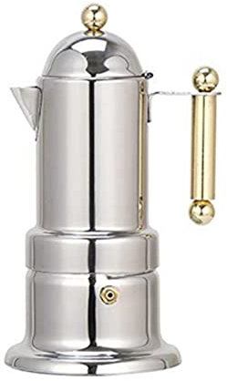AXIKALB Coffee Maker Coffee Pot Stainless Steel Italian Moka Portable Espresso Maker Percolators Pot Coffee Extractor 200ml Silver Percolator Induction 4 Cups