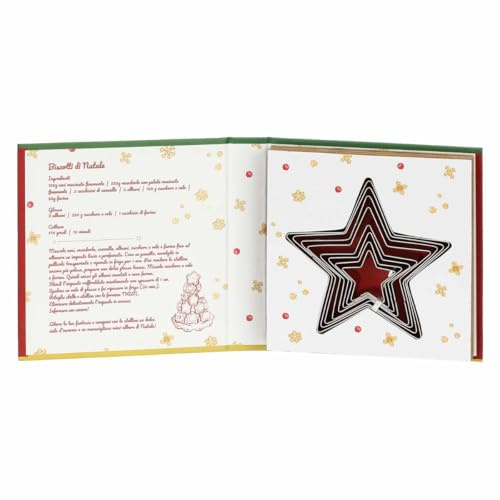 THUN, Juego de 8 moldes de galletas con forma de estrella de acero inoxidable, colección sorpresas de Navidad, cortadores de galletas coleccionables, idea de regalo para Navidad, 15,7 x 15,7 cm