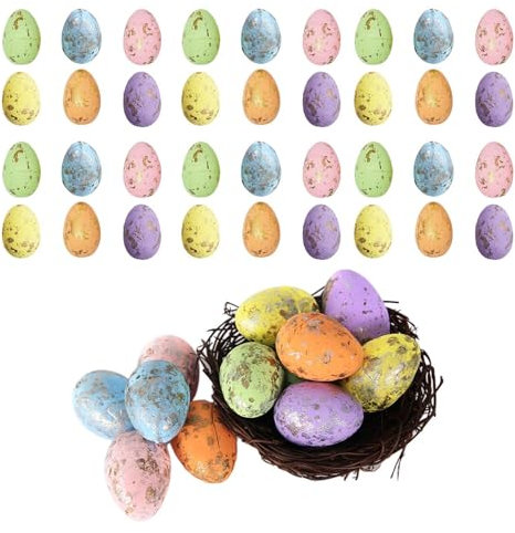 Ostereier gesprenkelt | Dekorative Ostereier | Künstliche Vogeleier | Ostergeschenke | gesprenkelte Ostereier | Dekorative Ostereier | 100x Dekorative Ostereier für festliche Dekoration