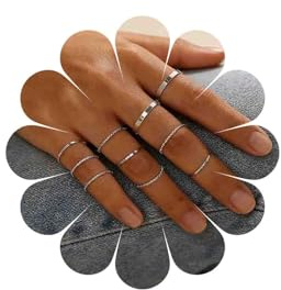 Katshdan Knuckle ring for Women Gold Knuckle Finger Ring Stackable Joint Knuckle Midi Ring Minilmalist KnuckleFinger Joint Stacking Ring Hollow Ring Sets