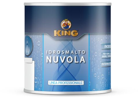 King NUVOLA, Smalto Acrilico all'acqua per la protezione e finitura Brillante o Opaca di Legno, Ferro, Plastica e Lamiere Zincate (BIANCO BRILLANTE, 100ml)