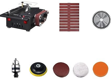 Máquina pulidora, lijadora orbital, Mini Sierra De Mesa Multifuncional, Máquina De Corte Eléctrica, Modelo De Carpintería, Motosierra, Lijadora De Banda En Miniatura De Escritorio, Herramienta De Moli