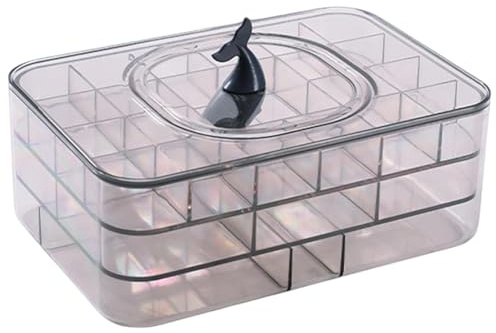 Porte-bijoux transparent - Boîte de rangement des perles, organisateur multi-grille | 31 Boîte d'organisateurs à perles de grille, 7,08x4.8x2.7 pouce de bijoux compact avec couvercle, boîte de tri de