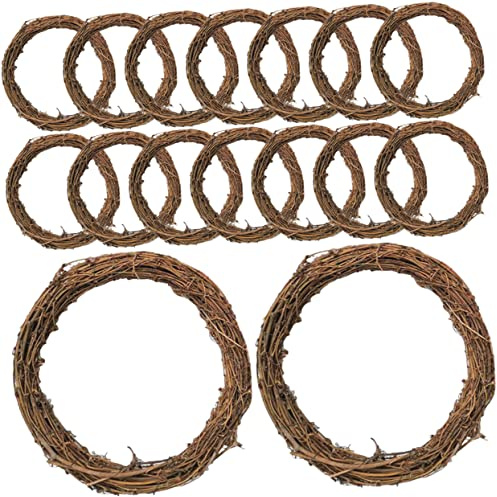 PartyKindom 16stücke Teiliges Natürliche Rattan Kranz-rohlinge Für -Dekorationen Handgefertigte Weinreben-Ringe Für Weihnachts Und Osterkränze Geeignet Innen Und Außenbereiche