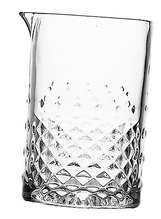 Mikinona 700ML Crystal Cocktail Mixing Glass Thick Bottom Bar Stirring Glass for Cocktails Japanese Style Mixing Pitcher for Home Bartending and Parties
